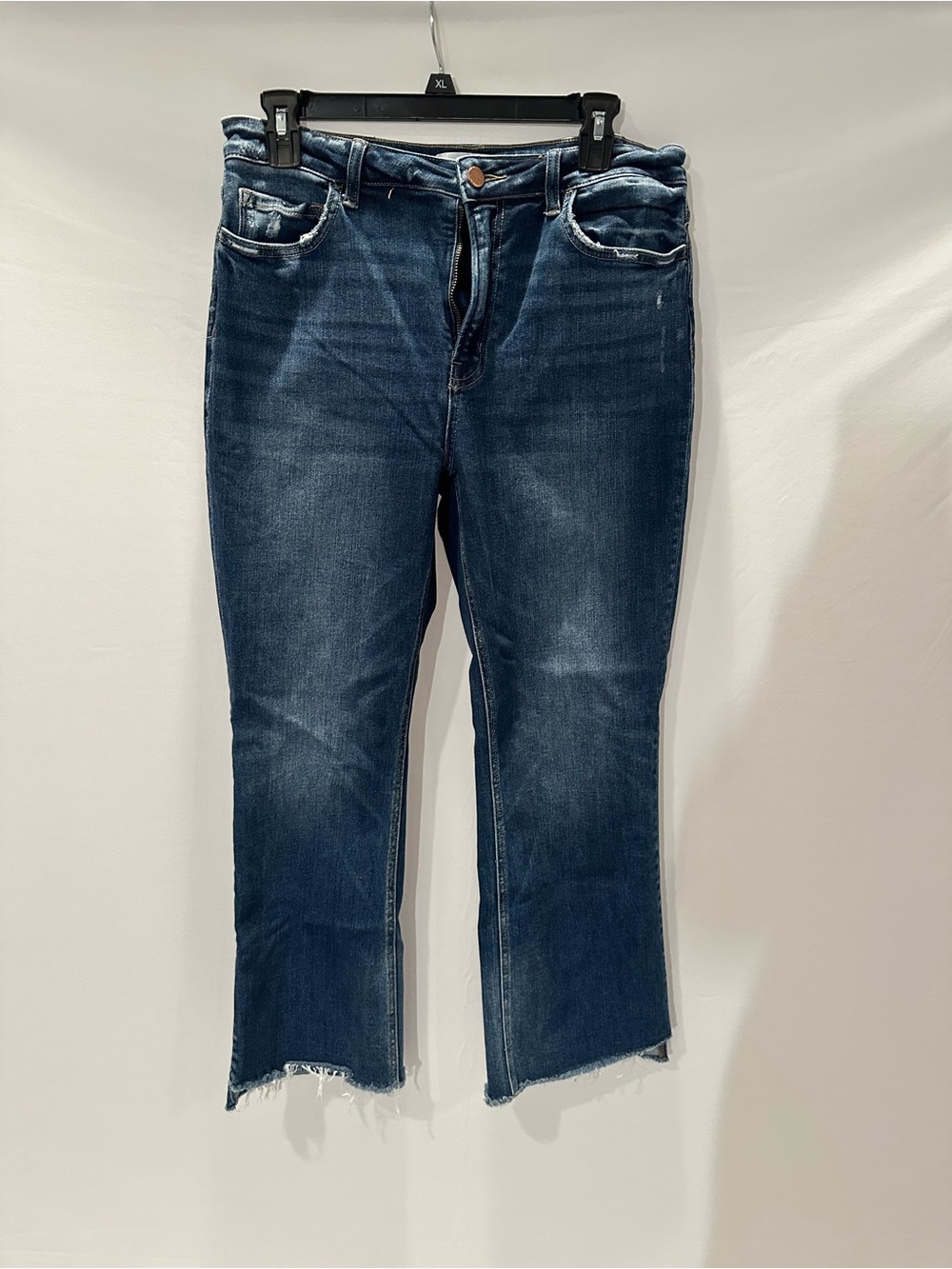 Flying Monkey Dark Blue Straight-Leg Jeans with Raw Hem